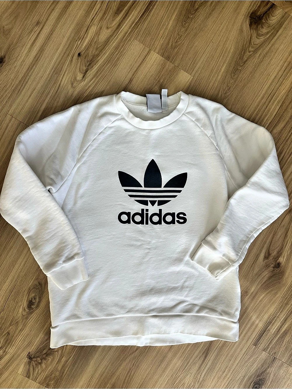 adidas Trefoil Logo Sweatshirt in White size Large